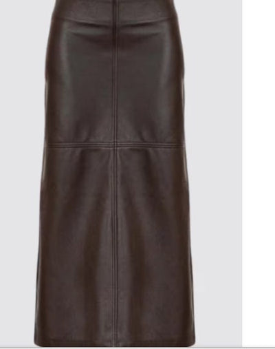 women Leather Skirt, Brown leather skirts, Long Leather Skirts for classy looks - ZOQ Leather
