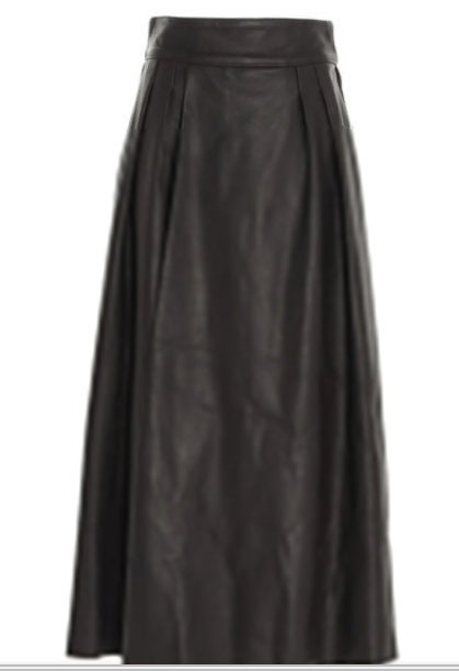 Women Leather black Skirt Beautifully Stitched in Genuine Lamb leather - ZOQ Leather