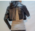 Black Vegan Leather Jacket/Zipper Jacket/Short Jacket/Cropped Jacket/Extravagant Outwear/Casual Blazer/Street Jacket/Handmade Jacket - ZOQ Leather