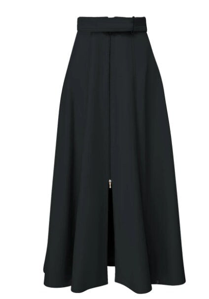women's leather skirt/ genuine leather maxi skirts/ Lambskin leather skirt - ZOQ Leather