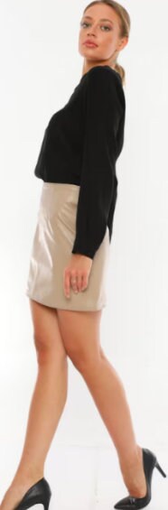Women Leather Pencil Skirt/ Khaki Skirt/ Leather Skirt/ Conference skirt/ Women Leather dress/lambskin/ Beige skirt for women - ZOQ Leather