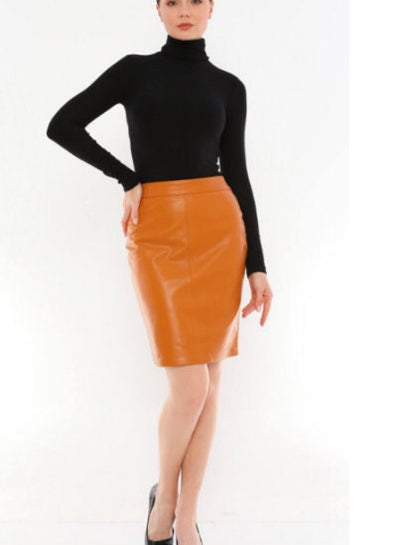Women Leather Pencil Skirt/ Women Mini Skirt/ Leather Skirt - ZOQ Leather