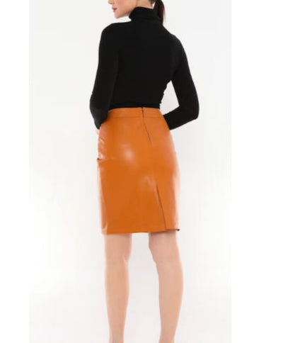 Women Leather Pencil Skirt/ Women Mini Skirt/ Leather Skirt - ZOQ Leather