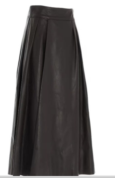 Women Leather black Skirt Beautifully Stitched in Genuine Lamb leather - ZOQ Leather