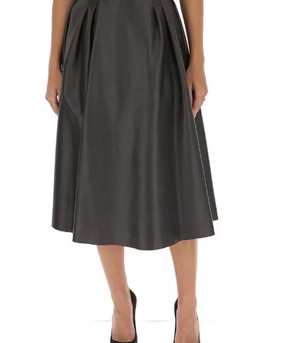 Women Leather black Skirt Beautifully Stitched in Genuine Lamb leather - ZOQ Leather