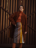 Women's Leather Pencil Skirt/Women's Skirt/ Leather Skirt in Honeycomb color panels/ Conference skirt/ Women Leather dress/lambskin - ZOQ Leather